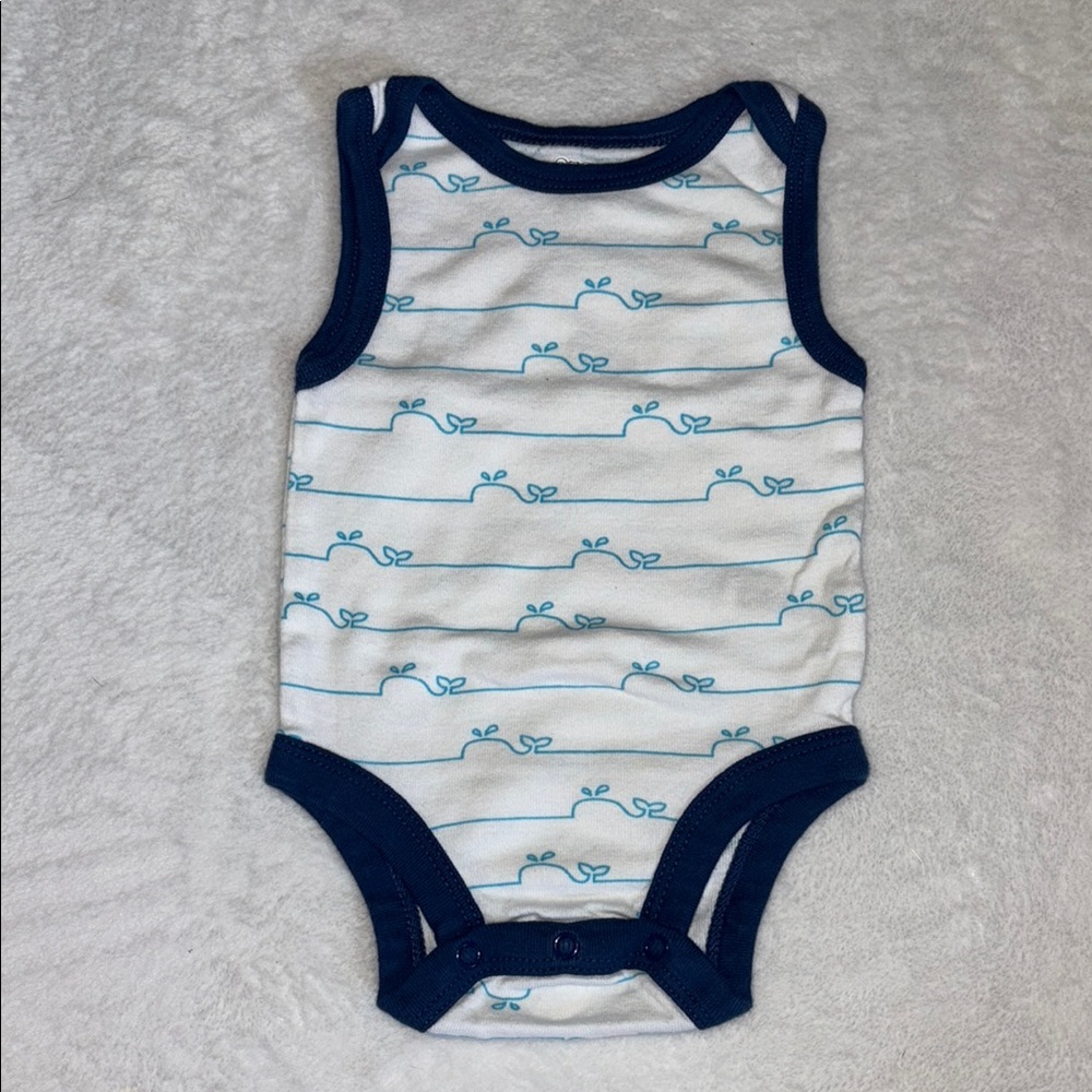 koala kids Navy and White Whale Print bodysuit One Piece 0-3 month 🐳